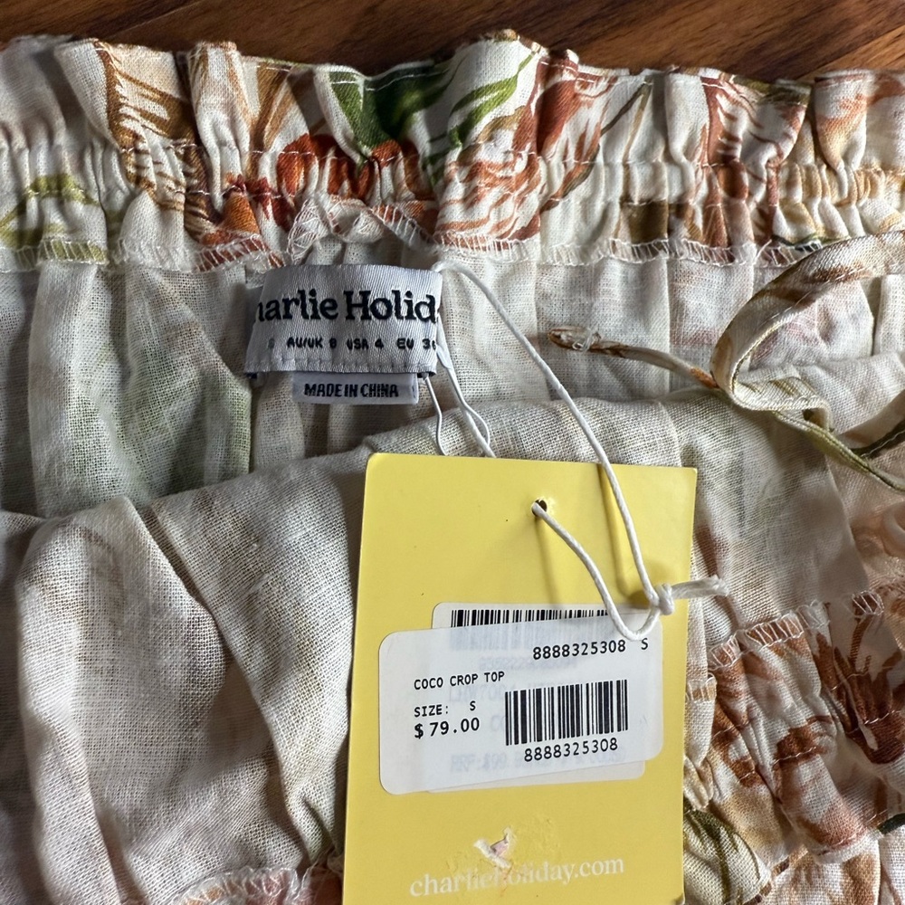 Charlie Holiday Kids Floral Shorts - Cream and Orange
